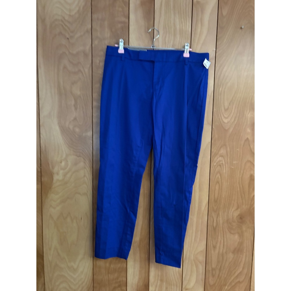 Gap Slim Cropped Pants Womens 6 Blue Stretch Trousers Cobalt Low Rise Casual